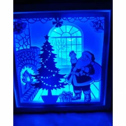 Weihnachtsmann  Beleuchteter Bilderrahm mit Weihnachtsmotiv und Farbwechsel.