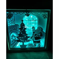 Weihnachtsmann  Beleuchteter Bilderrahm mit Weihnachtsmotiv und Farbwechsel.