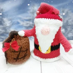 Weihnachtsmann mit Sack, Klorollenversteck für 3 Rollen