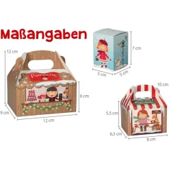 Weihnachtsmarkt Adventskalender zum Befüllen - Weihnachtskalender mit 24 Schachteln und Adventskalenderzahlen - wiederve