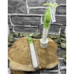 Weihnachtsmuffel Kerze | Dip Dye | Grün getaucht mit Wasserschiebefolie