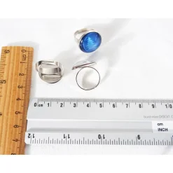 Weihnachtsring Ring verstellbar silberfarben, Glas Cabochon mit Motiv Winter Tannenbaum, Paar im Schnee, Rentier, handma