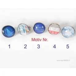 Weihnachtsring Ring verstellbar silberfarben, Glas Cabochon mit Motiv Winter Tannenbaum, Paar im Schnee, Rentier, handma