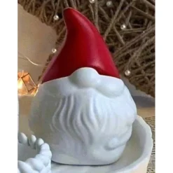 Weihnachtsschmuck Aufbewahrung Santa Claus Figur – Handmade, abnehmbare Zipfelmütze, Deko AWG-170_09