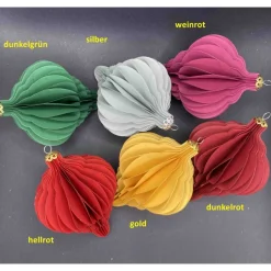 Weihnachtsschmuck aus Papier Wabenoptik Christbaumschmuck