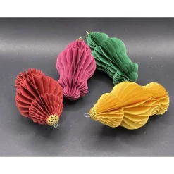 Weihnachtsschmuck aus Papier Wabenoptik Christbaumschmuck