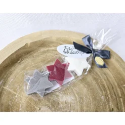 Weihnachtsseife - 3 Stück Seifensterne Midi - verpackt -SCHNEEROSE-WINTERZAUBER-CHRISTROSE- Weihnachtsgeschenk Mitbrings