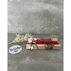 Weihnachtsset, Wunscherfüller inkl. Kerzenhalter, Kerze nach Wahl in Holzverpackung, Kleinigkeit, Holzanhänger