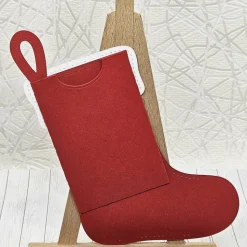Weihnachtssocke als Gutscheinverpackung – Handarbeit aus 300 g/m² Fotokarton, ca. 14 × 11 cm