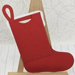 Weihnachtssocke als Gutscheinverpackung – Handarbeit aus 300 g/m² Fotokarton, ca. 14 × 11 cm