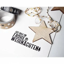 Weihnachtsstempel "Frohe Weihnachten" Etikettenstempel, Stempel, Verpackungen, Holzstempel