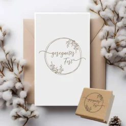 Weihnachts-STEMPEL "gesegnetes Fest" 4 - 10 cm | Holzklötzchen | für deine kreativen Karten, Geschenke, Briefe