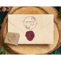 Weihnachts-STEMPEL "gesegnetes Fest" 4 - 10 cm | Holzklötzchen | für deine kreativen Karten, Geschenke, Briefe