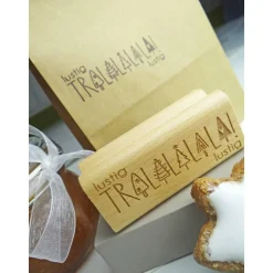 Weihnachtsstempel "lustig lustig tralalalala" für Geschenketiketten, Geschentüten, Weihnachtspost oder Weihnachtgeschenke