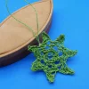 Weihnachtsstern gehäkelt, Papiergarn, grün, 7 Spitzen, Weihnachtsdeko, Advent, Dekoration, Geschenkanhänger, Baumschmuck