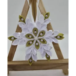 Weihnachtsstern in Weiß-Gold, Durchmesser ca. 12-13 cm