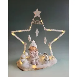 Weihnachtsstern mit Mädchen in rose/silber , Sofortkauf, Geschenk, Weihnachten,Deko,UNIKAT