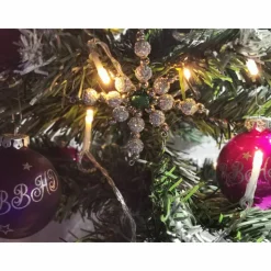 Weihnachtssterne - Adventssterne - Sternanhänger als Schmuck, auch für den Weihnachtsbaum, Klein, Crystal AB