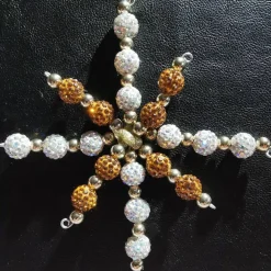 Weihnachtssterne - Adventssterne - Sternanhänger als Schmuck, auch für den Weihnachtsbaum, Gross, Crystal AB-Gold