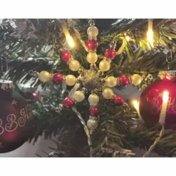 Weihnachtssterne - Adventssterne - Sternanhänger als Schmuck, auch für den Weihnachtsbaum, Gross, Rott-Weiss/ Special