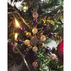 Weihnachtssterne - Adventssterne - Sternanhänger als Schmuck, auch für den Weihnachtsbaum, Gross, Lila-Weiss-Rosa-Gold