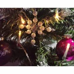 Weihnachtssterne - Adventssterne - Sternanhänger als Schmuck, auch für den Weihnachtsbaum, Klein, Crushed Weiss