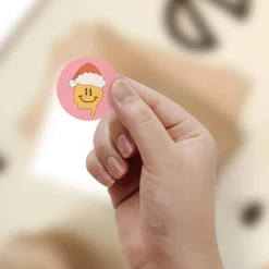 Weihnachtssticker Set *Groovy Christmas* / 24 runde Aufkleber / ∅ 40 mm