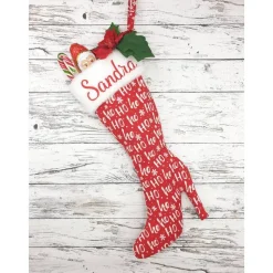 Weihnachtsstiefel Nikolaussocke mit deinem Wunschtext handmade