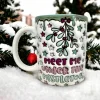 Weihnachtstasse bedruckte 3D Optik "Meet me under the Misteltoe"