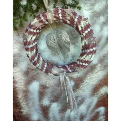 Weihnachts-Türkranz Wandkranz Engelsflügel silber Weidenkranz 30cm