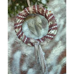 Weihnachts-Türkranz Wandkranz Engelsflügel silber Weidenkranz 30cm