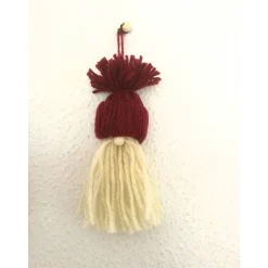 Weihnachtswichtel Gnome 2er Set in weinrot und beige handgemacht von Hobbyhaus
