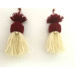 Weihnachtswichtel Gnome 2er Set in weinrot und beige handgemacht von Hobbyhaus