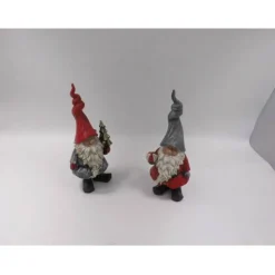 Weihnachts-Wichtel Weihnachtsmann Set im Weihnachtslook – 2er Set Dekofiguren aus Resin zum Basteln & Dekorieren