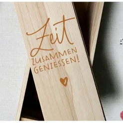 Weinbox mit Gravur | Weinkiste Geschenk individuell gestalten | Weinbox als Hochzeitsgeschenk | Weinpräsent Holzoptik