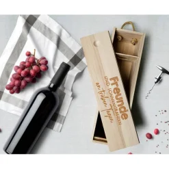 Weinkiste Freundschaft Geschenk Geburtstag Freunde