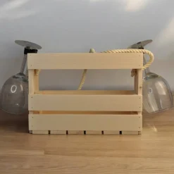 Weintasche natur, Weinträger, Geschenk, Flaschenträger,