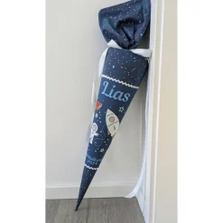 Weltraum Schultüte, Space Rocket, Step by Step, Zuckertüte 70cm Stoff, Stickereien, Name inklusive