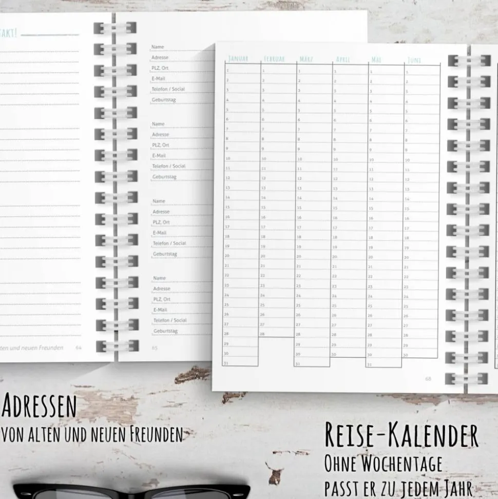 Weltreise Reisetagebuch zum selberschreiben / als Abschiedsgeschenk - DIN A5 mit interaktiven Aufgaben & Reise-Zitaten