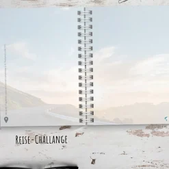 Weltreise Reisetagebuch zum selberschreiben / als Abschiedsgeschenk - DIN A5 mit interaktiven Aufgaben & Reise-Zitaten