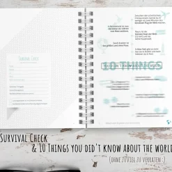 Weltreise Reisetagebuch zum selberschreiben / als Abschiedsgeschenk - DIN A5 mit interaktiven Aufgaben & Reise-Zitaten