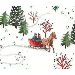 Westfalenstoffe Trondheim Pferdekutsche Baumwolle Digitaldruck Kinderstoff 0,5m