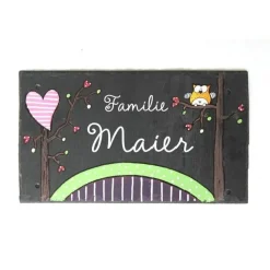 wetterfestes Schiefer Türschild für Familien personalisiert mit Name, exklusives Schieferschild, dekoratives Haustürschild - persönliches Hochzeitsgeschenk, individuelles Familiengeschenk