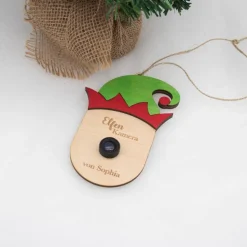 Wichtel / Elfen / Weihnachtsmann Überwachungskamera Attrappe aus Holz mit farbigen Akzenten