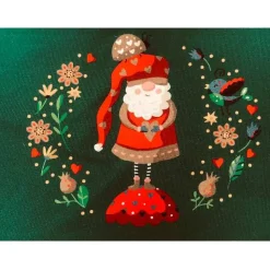 WICHTEL * WEIHNACHTEN * WEIHNACHTSWICHTEL * ganzes Panel 75 x 155 cm * French Terry * grün