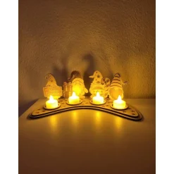 Wichtel Advendsdeko für 4 Teelichter, Weihnachten,Geschenk,Deko,Mitbringsel