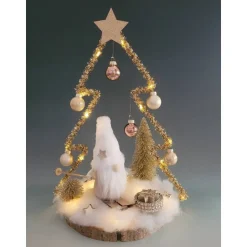 Wichtel auf Ski mit Tannenbaum mit Timer,Deko,Weihnachten,Geschenk,Advent,Sofortkauf,Unikat