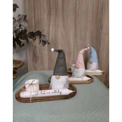 Wichtel Deko-Set „Du bist mir wichtelig“ – handgemachtes Weihnachtsgeschenk aus Stoff & Gips