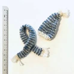 Wichtel Mütze und Schal hellblau