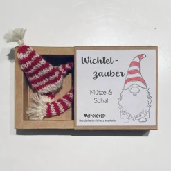 Wichtel Mütze und Schal rot